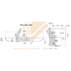 Lemiesz Komatsu WA320 - 570x330x28.5