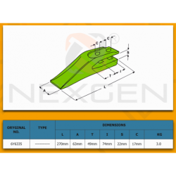 Tooth for C.A.T / New Holland / FIAT KOBELCO - 6Y6335