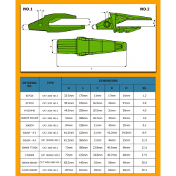 Bucket teeth adapter J450 / J460 - 6I6464 / 8E6464