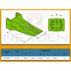 Tooth ESCO V17 TYL suitable for JCB - Replacement - 523/02800