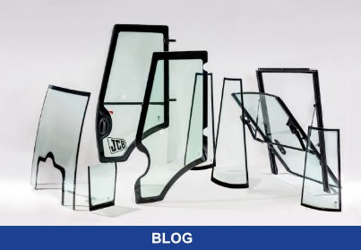 Glass for construction machinery